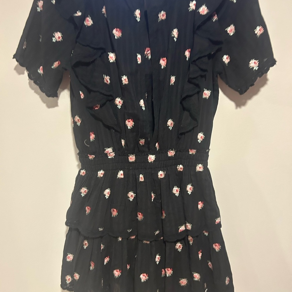 LoveShackFancy Blue Ruffled Tiered Mini Dress